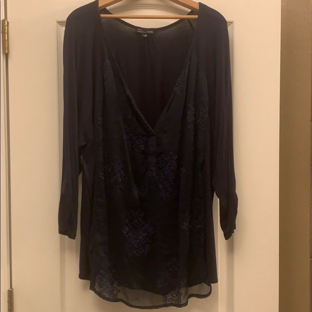 Navy rxb blouse, size 3X